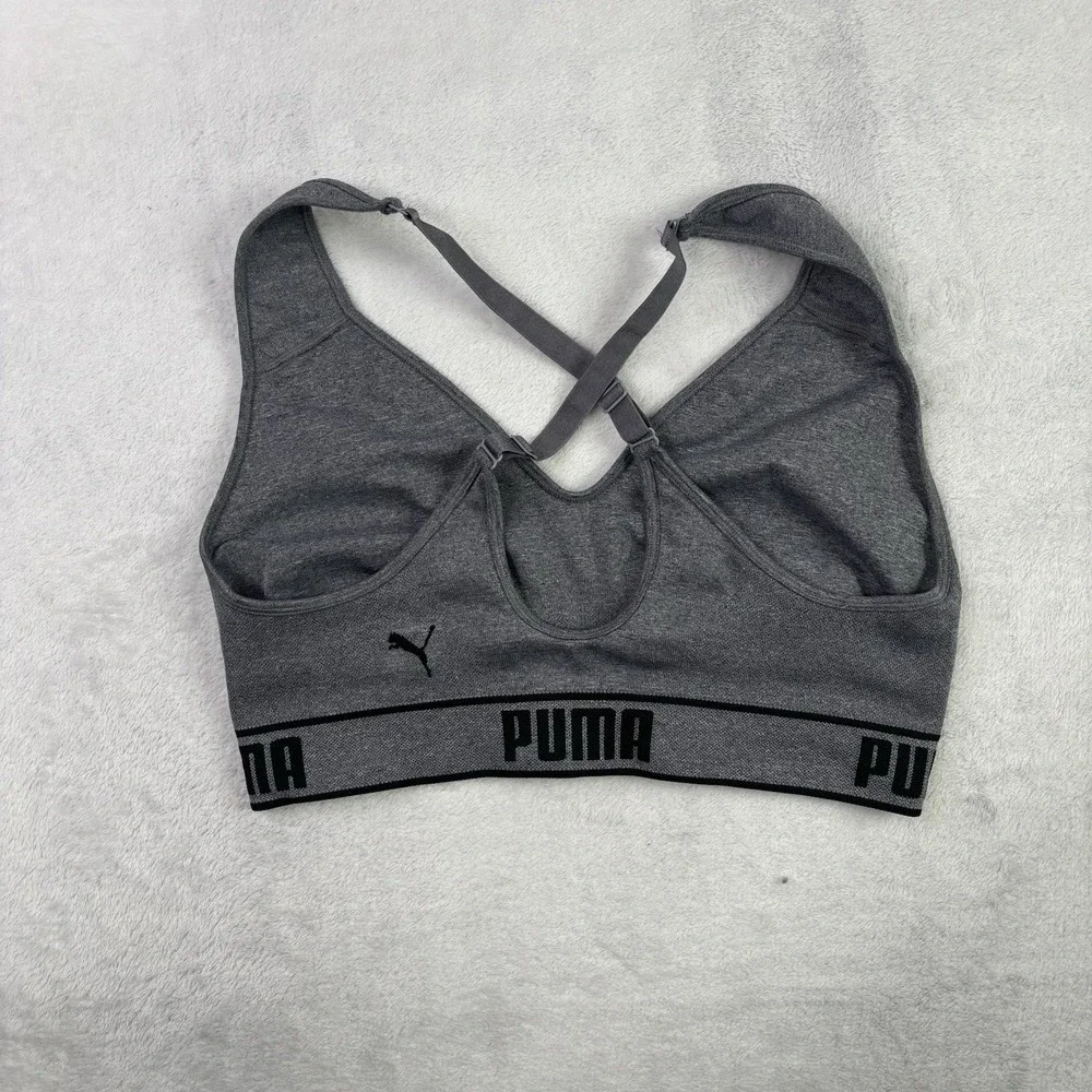Puma Grey Activewear Athletic Sports Bra Racerback Women's XL